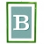 lettera B con fondo a strisce e cornice verde