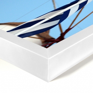 Cornice BOX bianca satinata con vetro profondità cm. 3