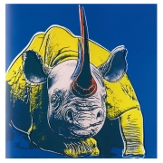 Andy Warhol - Rinoceronte giallo su fondo blu