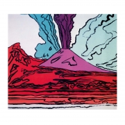 Tela Vesuvio Illustrato Rosso